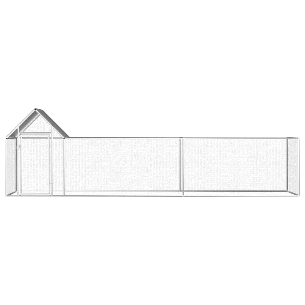 NNEVL Chicken Coop 5x1x1.5 m Galvanised Steel