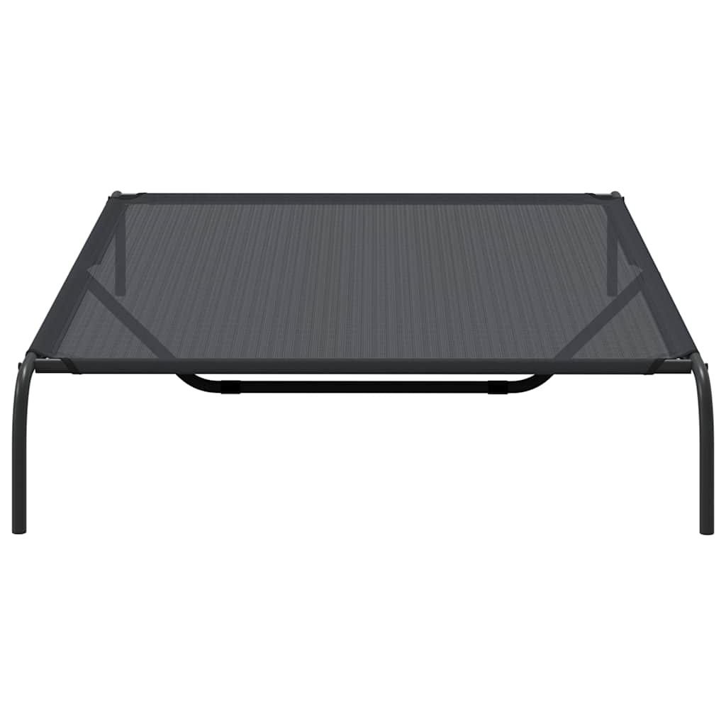 NNEVL Elevated Dog Bed Black 150x90x20 cm Textilene and Steel