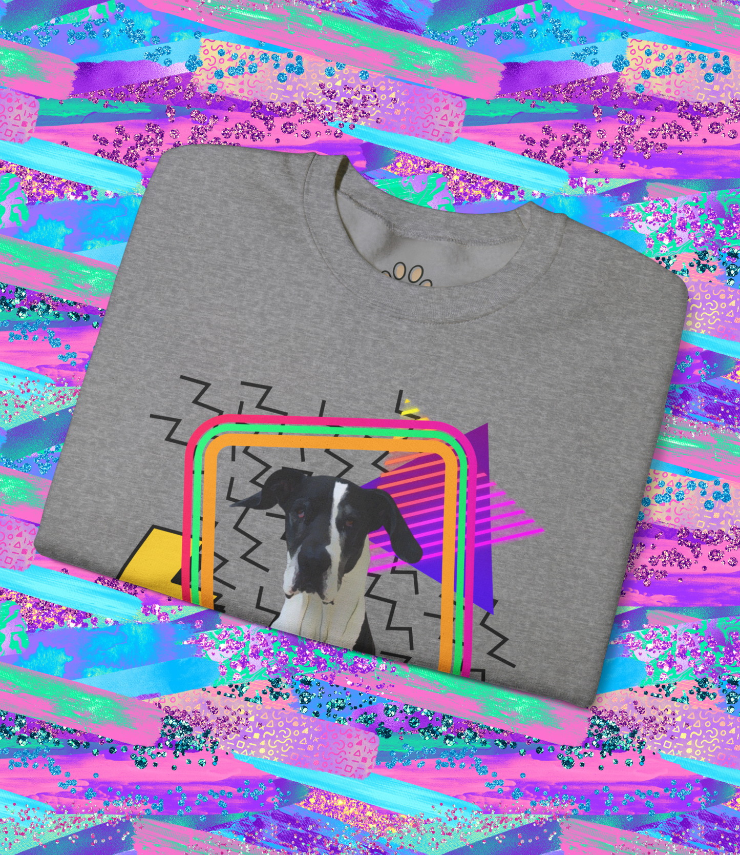 90s Vibe Custom Pet Sweatshirt - Unisex Heavy Blend™ Crewneck