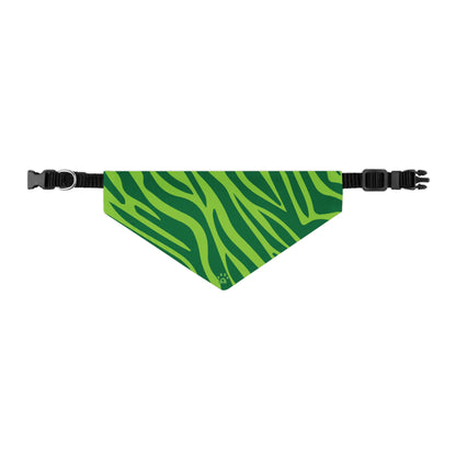 Green Zebra Pet Bandana Collar – Bold Paws Era Design