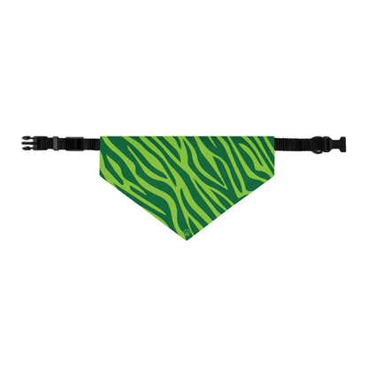 Green Zebra Pet Bandana Collar – Bold Paws Era Design