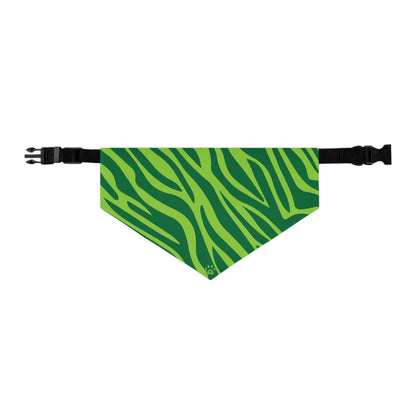 Green Zebra Pet Bandana Collar – Bold Paws Era Design