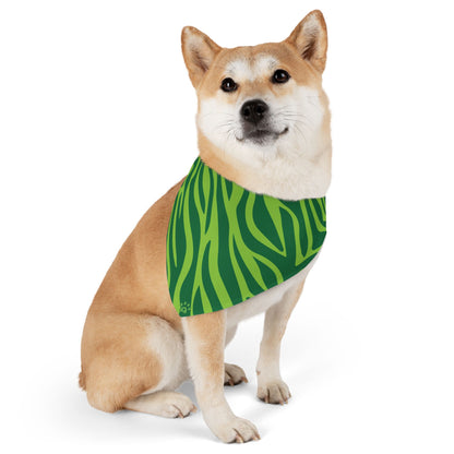 Green Zebra Pet Bandana Collar – Bold Paws Era Design