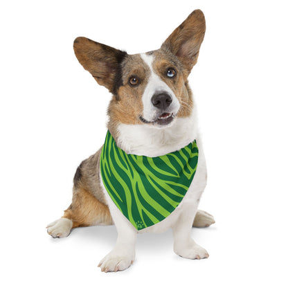 Green Zebra Pet Bandana Collar – Bold Paws Era Design