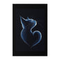 Elegant Blue Cat Heart Silk Poster – Indoor & Outdoor Decor