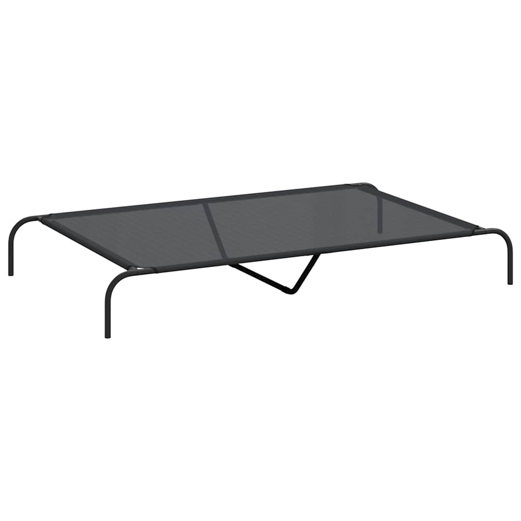 NNEVL Elevated Dog Bed Black 150x90x20 cm Textilene and Steel