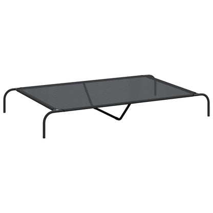 NNEVL Elevated Dog Bed Black 150x90x20 cm Textilene and Steel