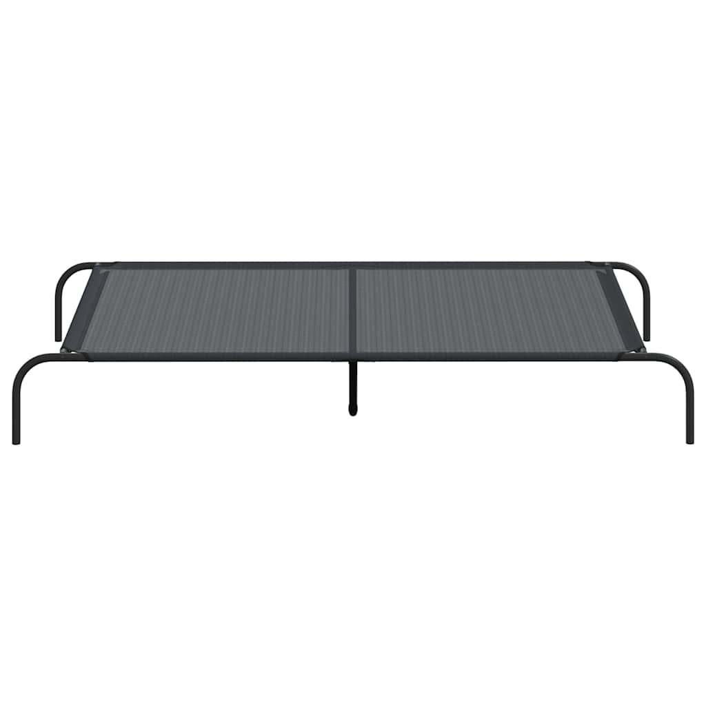 NNEVL Elevated Dog Bed Black 150x90x20 cm Textilene and Steel