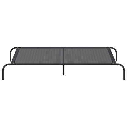 NNEVL Elevated Dog Bed Black 150x90x20 cm Textilene and Steel
