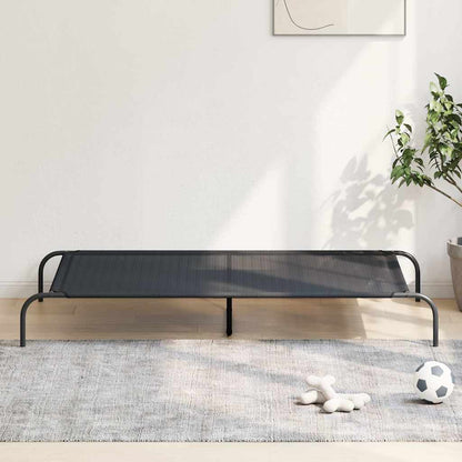 NNEVL Elevated Dog Bed Black 150x90x20 cm Textilene and Steel