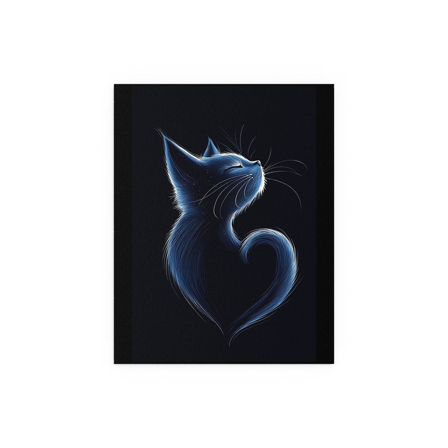 Elegant Blue Cat Heart Silk Poster – Indoor & Outdoor Decor