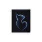 Elegant Blue Cat Heart Silk Poster – Indoor & Outdoor Decor