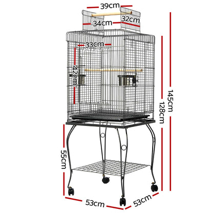 NNEDSZ Large Bird Cage with Perch - Black