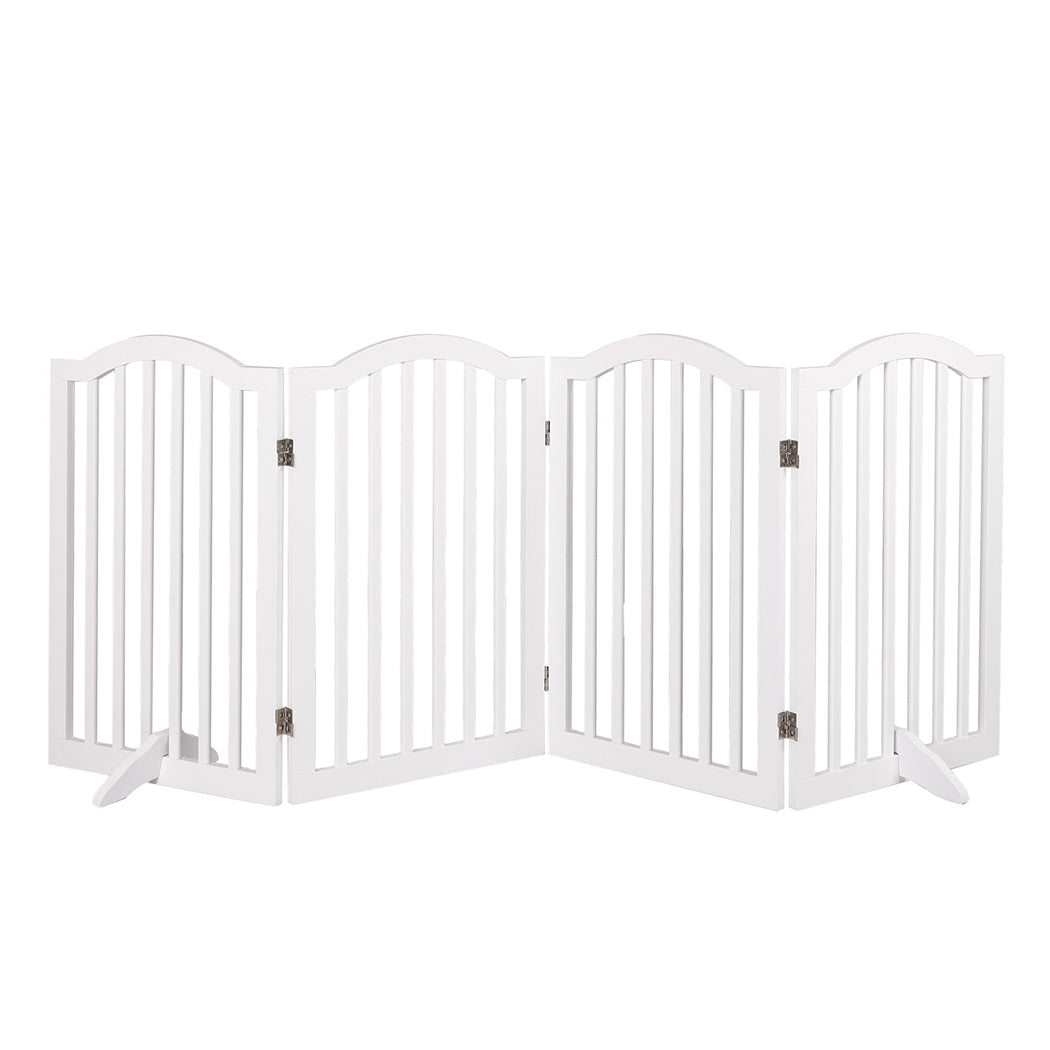 PaWz Wooden Pet Gate Dog Fence Safety White