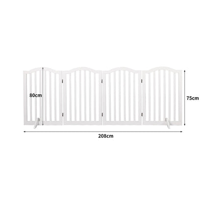 PaWz Wooden Pet Gate Dog Fence Safety White